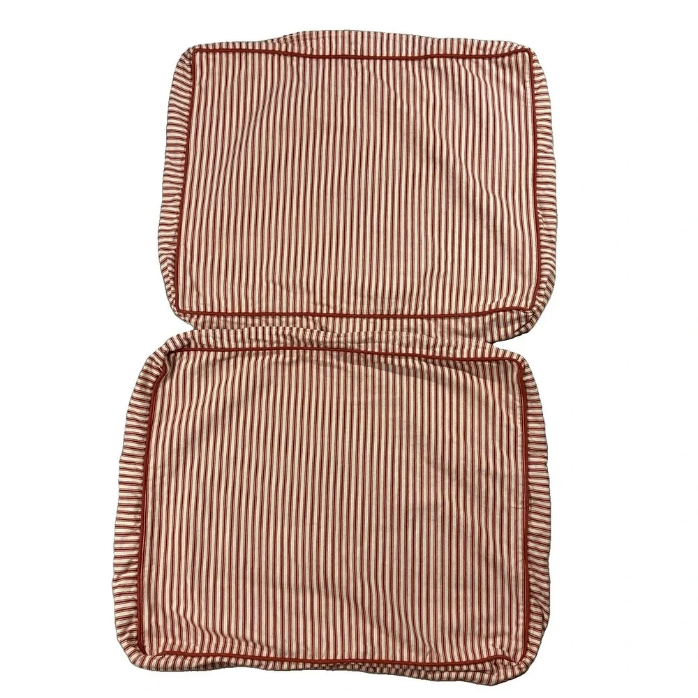 Restoration Hardware Cotton Pillow Cushion Covers Red White Modern Farmhouse
